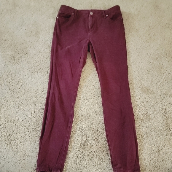 2/$20 LOFT Burgundy Legging Pants 8 - Picture 1 of 10